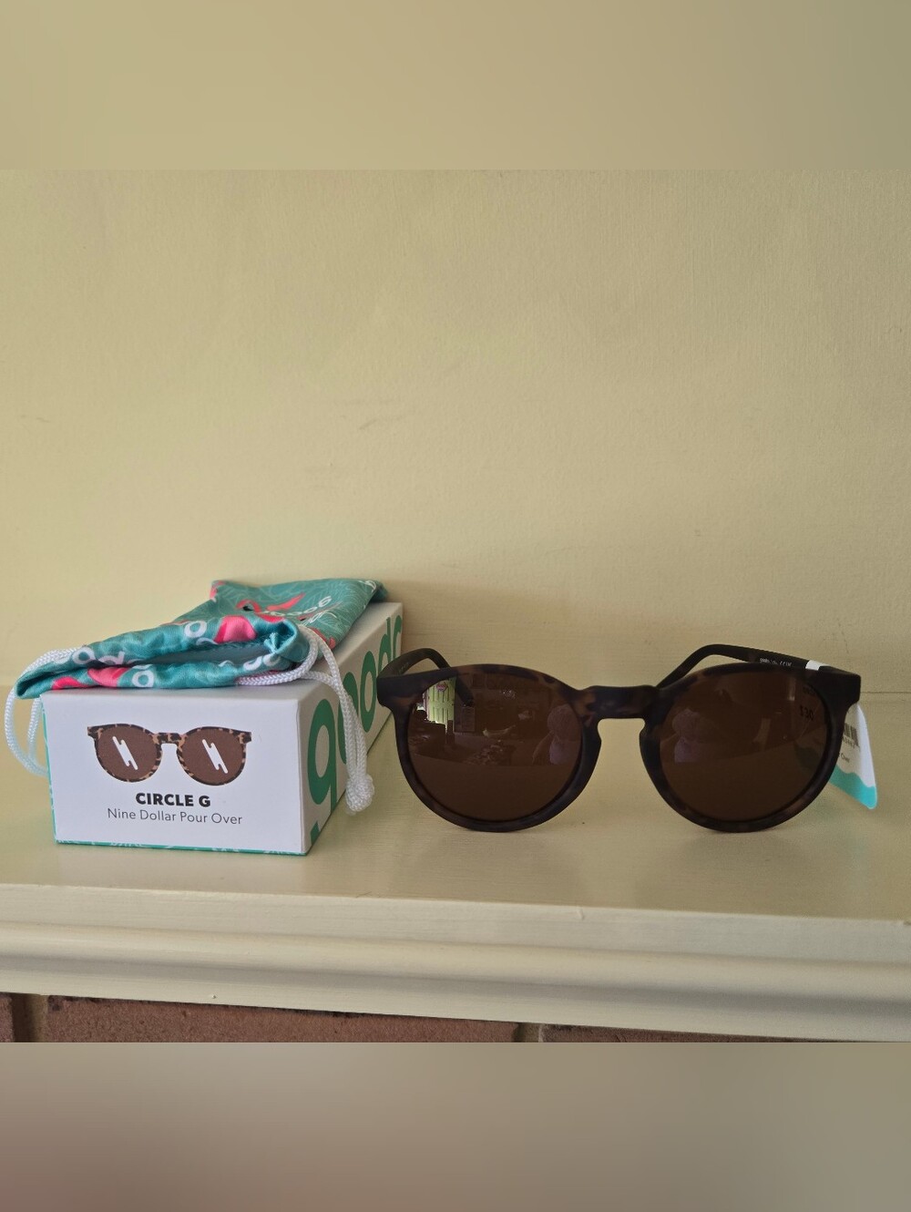 Brand New Goodr Circle G Nine Dollar Pour Over Sunglasses Tortoise - Picture 2 of 4